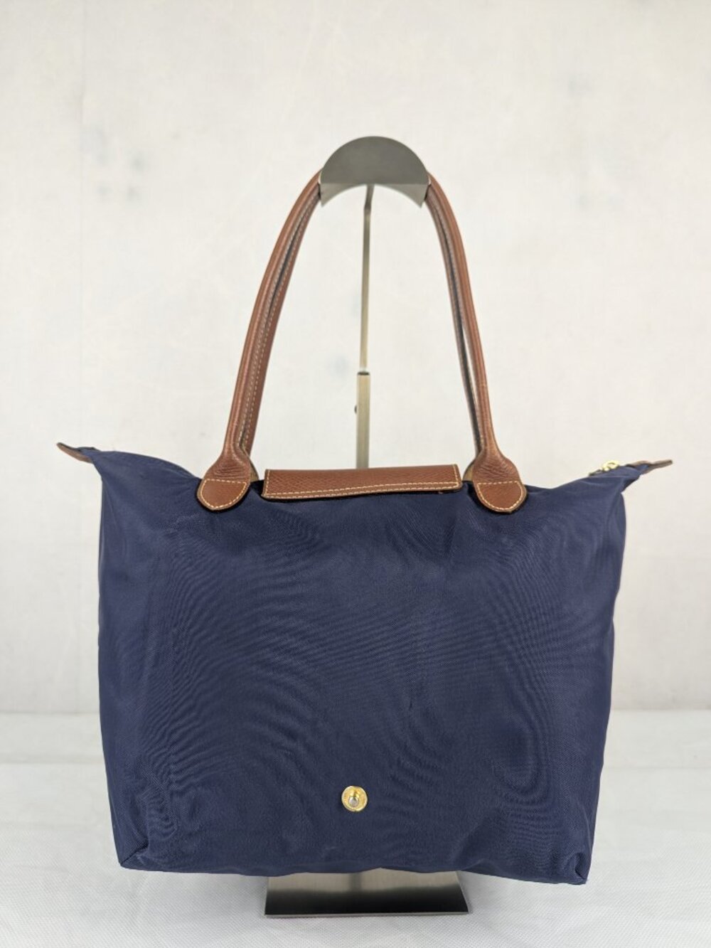Longchamp Le Pliage Nylon Leather Shoulder Bag Blue | Used | Fast Shipping - Picture 2 of 13